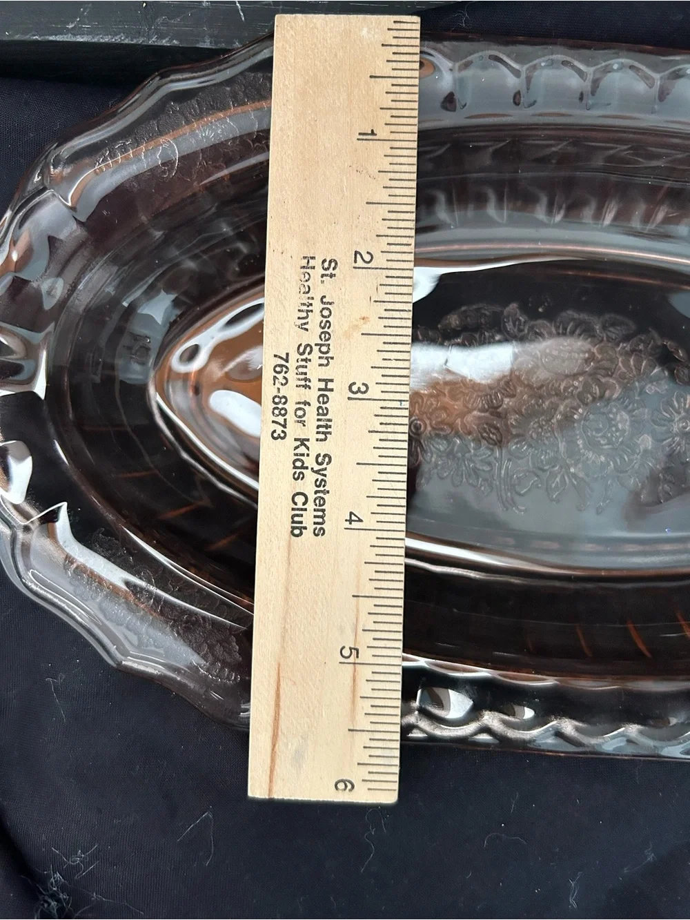 Anchor Hocking Pink Open Rose Depression Glass Relish/Celery Dish Vintage